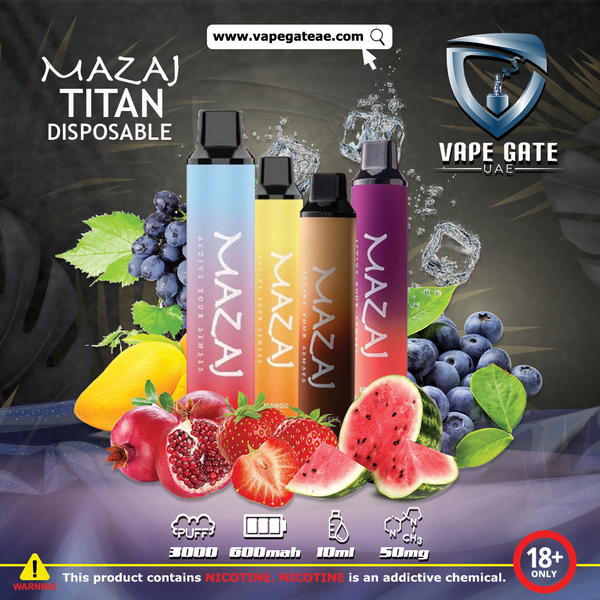 mazaj vape price MAZAJ TITAN - 3000 PUFFS DISPOSABLE | Dubai & Abu Dhabi