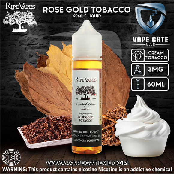 Rose Gold Tobacco - 60ml E liquid by Ripe Vape | Same Day Delivery Abu Dhabi & Dubai Rose Gold Tobacco - 60ml E liquid by Ripe Vape | Same Day Delivery Abu Dhabi & Dubai