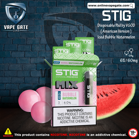 STIG Disposable Pod by VGOD ( American Version ) - Iced Bubble Watermelon Vape offer Sharjah