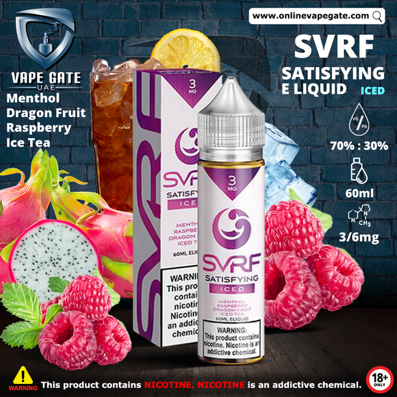 SVRF - SATISFYING ICED - MENTHOL RASPBERRY DRAGON FRUIT ICED TEA 60ML Abudhabi Dubai KSA | Abu Dhabi & Dubai | Vape Gate UAE SVRF - SATISFYING ICED - MENTHOL RASPBERRY DRAGON FRUIT ICED TEA 60ML Abudhabi Dubai KSA | Abu Dhabi & Dubai | Vape Gate UAE