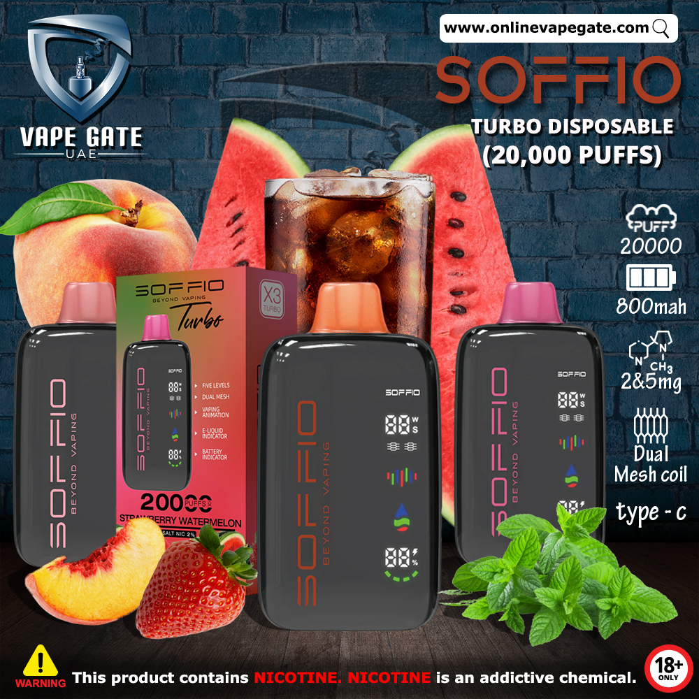 Soffio Turbo Disposable Vape (20,000 Puffs) - Vape In Dubai, UAE