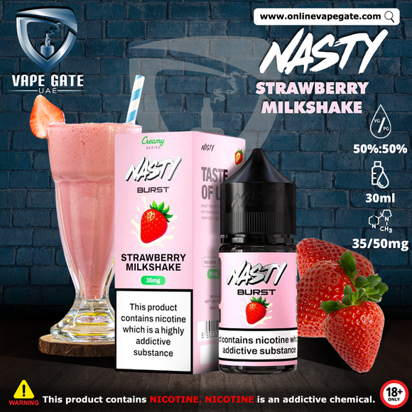 Strawberry Milkshake - Nasty Burst 30ml Vape Best Liquid Dubai 2025