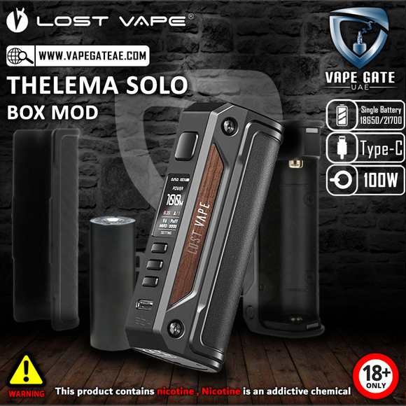 Thelema Solo 100W Box Mod - by Lost Vape | Dubai & Abu Dhabi UAE | Vape Riyadh Thelema Solo 100W Box Mod - by Lost Vape | Dubai & Abu Dhabi UAE | Vape Riyadh