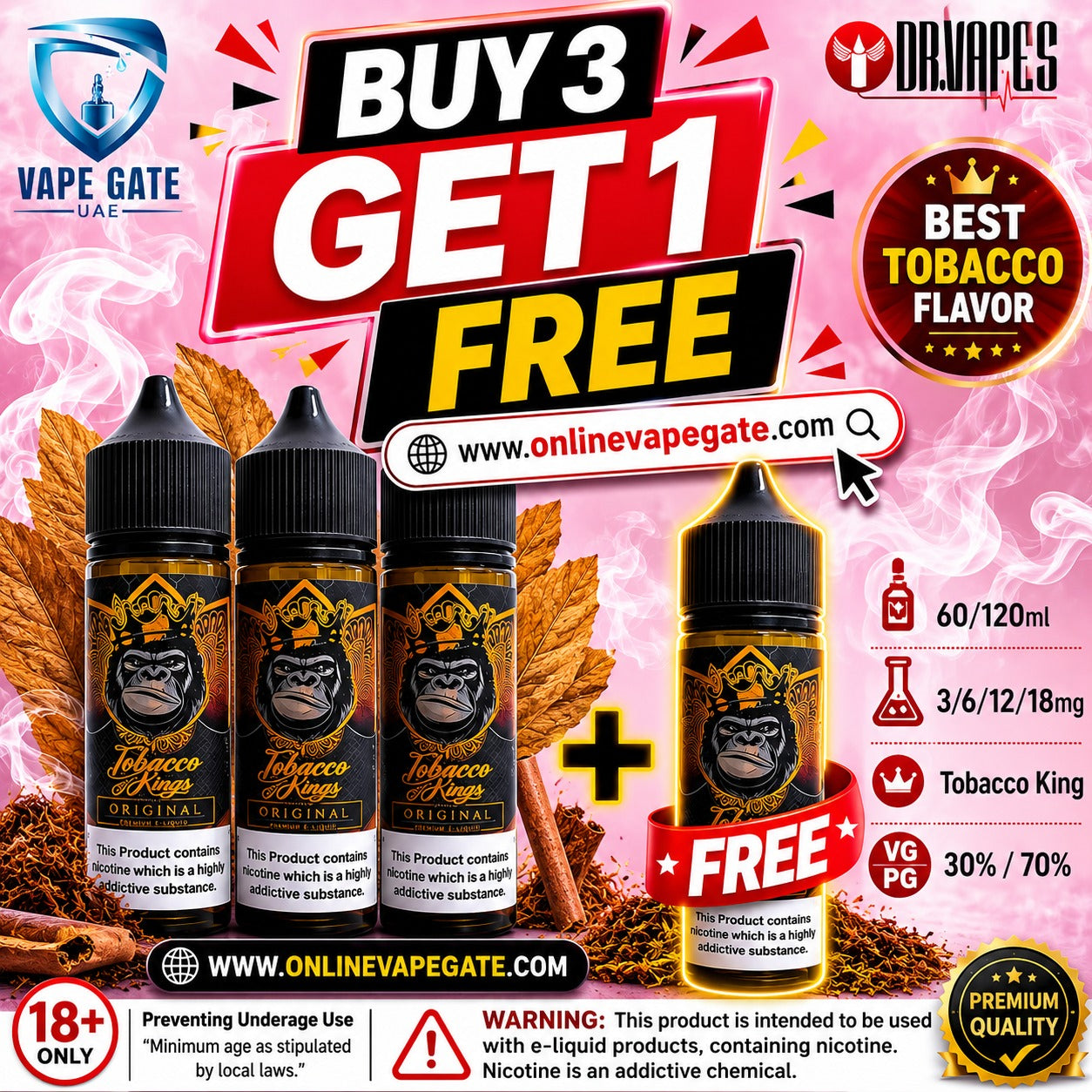 vape juice dubai online Tobacco Kings Original E by Dr. Vapes | Abu Dhabi Choose Flavor:Grape Slush Strength=10=10mg When You Need A