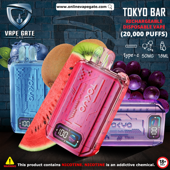 Tokyo Bar Rechargeable Disposable Vape (20,000 Puffs) vape online offer ruwais sharjah ajman fujairah KSA