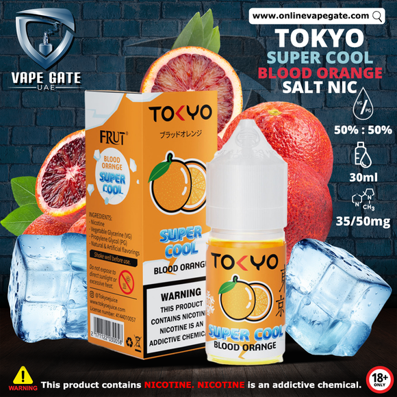 Tokyo Super Cool Blood Orange Saltnic 30ml vape al ain ruwais