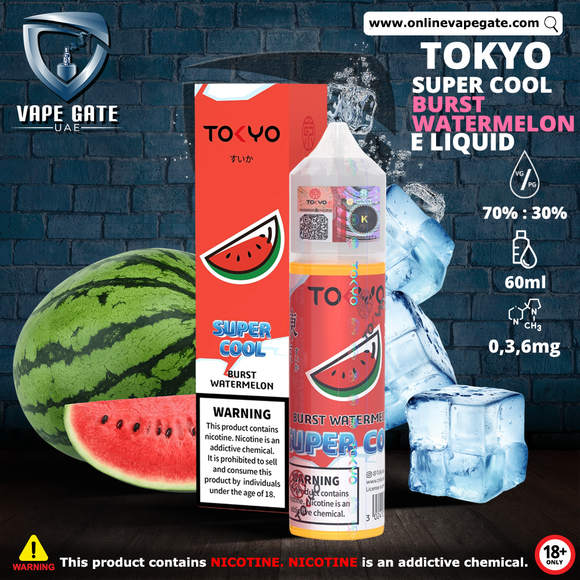 Tokyo Super Cool Burst Watermelon Eliquid 60ml Vape Online Al ain