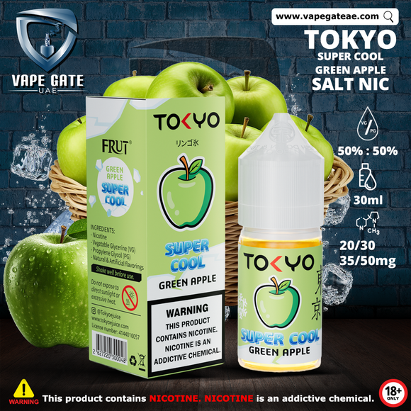 Tokyo Super Cool Green Apple Saltnic 30ml VAPE OFFER SHARJAH