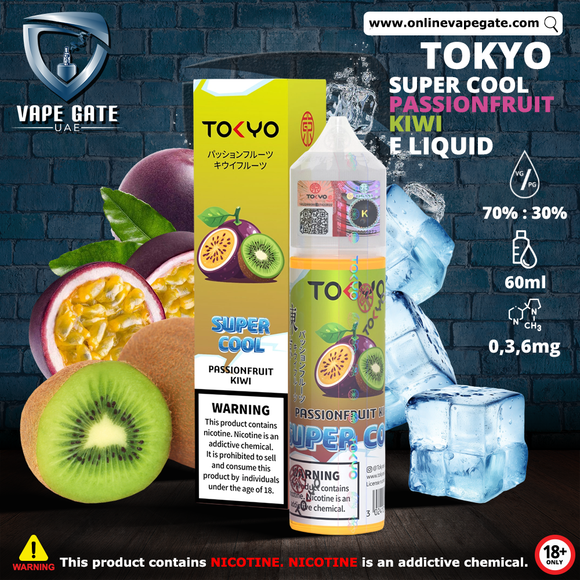 Tokyo Sauper Cool Passionfruit Kiwi Eliquid 60ml Vape Offer Online Ruwais