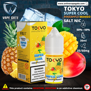 Tokyo Super Cool Pineapple Mango Saltnic 30ml vape delivery ras al khaimah