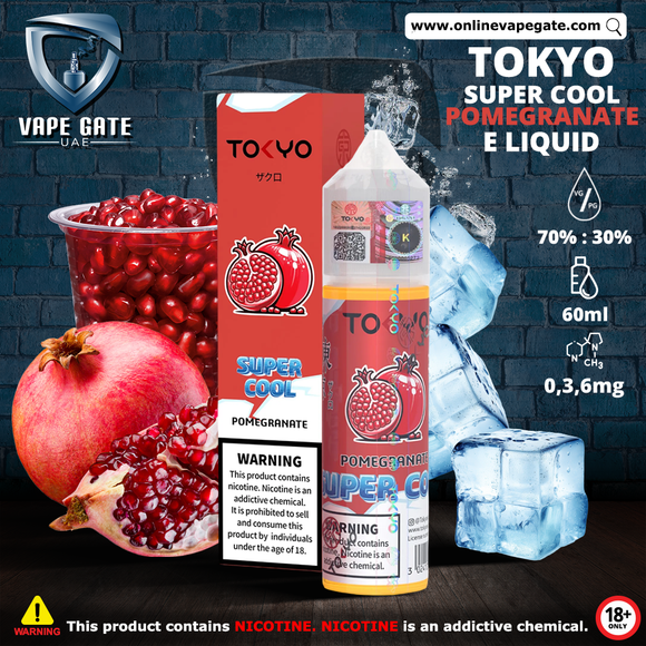 Tokyo Super Cool Pomegranate Eliquid 60ml Vape Same Day Delivery Dubai 2025