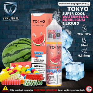 Tokyo Watermelon Bubblegum 60ml E-Liquid Dubai Price Tokyo Watermelon Bubblegum 60ml E-Liquid Dubai Price