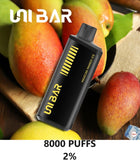 Unibar Rechargeable Disposable Vape (8000 Puffs) vape delivery ruwais