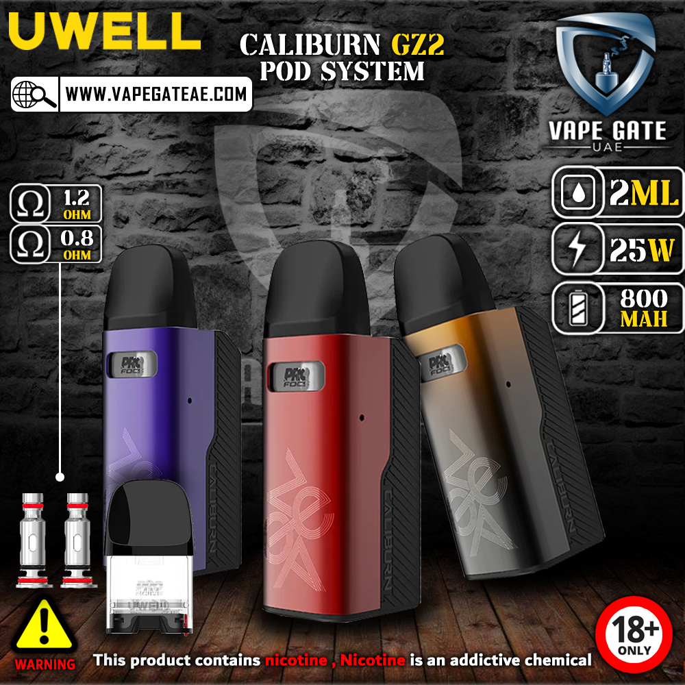 UWELL CALIBURN GZ2 POD SYSTEM | Vape kit Dubai | vape Delivery Dubai UWELL CALIBURN GZ2 POD SYSTEM | Vape kit Dubai | vape Delivery Dubai