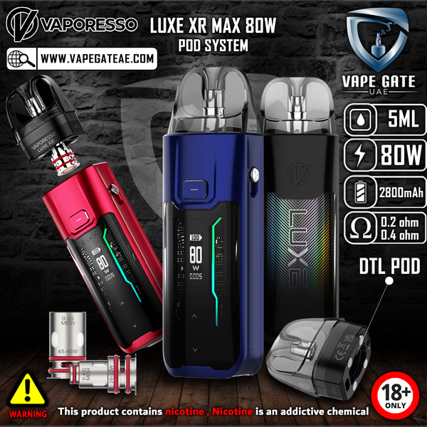 VAPORESSO LUXE XR MAX 80W POD SYSTEM | Same Day Delivery Abu Dhabi & Dubai VAPORESSO LUXE XR MAX 80W POD SYSTEM | Same Day Delivery Abu Dhabi & Dubai