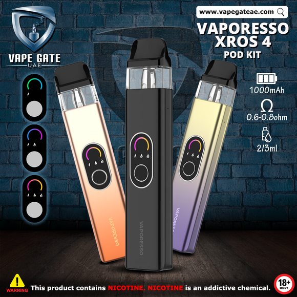 VAPORESSO XROS 4 16W 1000mAh POD SYSTEM vape delivery dubai