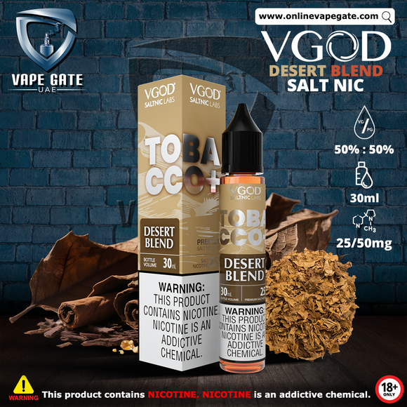 VGOD Tobacco Plus Desert Blend Salt Nic - 30ml Vape Al Ain
