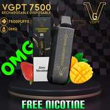 VGPT Zero Nicotine Disposable Vape (7500 Puffs) Fast Vape Delivery uae