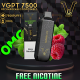VGPT Zero Nicotine Disposable Vape (7500 Puffs ) Nicotine Free Vape Dubai 2026