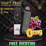 VGPT Zero Nicotine Disposable Vape (7500 Puffs) Best Nicotine Free Vape 