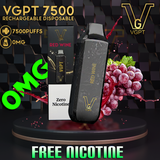 VGPT Zero Nicotine Disposable Vape (7500 Puffs) Best Nicotine Free Vape 