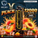 VGPT 12,000 Puffs Zero Nicotine Peach- Vape Delivery UAE 