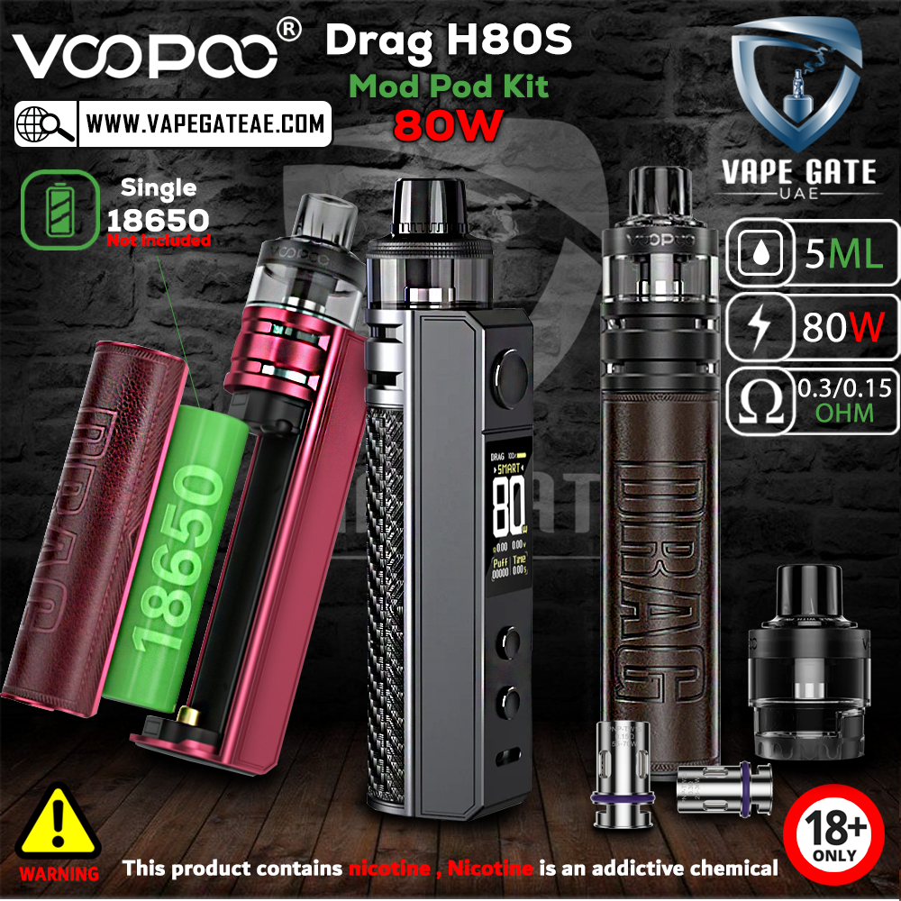 VOOPOO Drag H80S Mod Pod Kit (80W) | Same Day Delivery Abu Dhabi & Dubai VOOPOO Drag H80S Mod Pod Kit (80W) | Same Day Delivery Abu Dhabi & Dubai