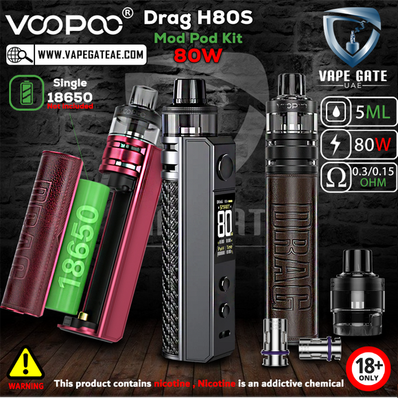 VOOPOO Drag H80S Mod Pod Kit (80W) | Same Day Delivery Abu Dhabi & Dubai VOOPOO Drag H80S Mod Pod Kit (80W) | Same Day Delivery Abu Dhabi & Dubai