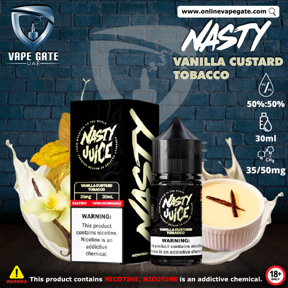 Vanilla Custard Tobacco - Nasty 30ml Vape Same Day Delivery Abu Dhabi
