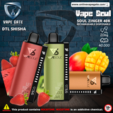 Vape Soul Zinger 40K Rechargeable Disposable Vape (40,000 Puffs) Same Day Delivery Dubai Duty Free 2026
