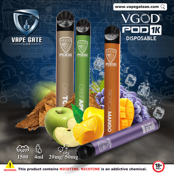 Vgod Pod 1K Disposable Vape Device (1,500 Puffs) Best Vape in UAE 2025