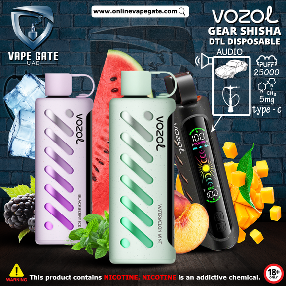 Vozol Gear Shisha DTL Disposable Pod (25,00 PUFFS) | Abu Dhabi Dubai UAE KSA Vozol Gear Shisha DTL Disposable Pod (25,00 PUFFS) | Abu Dhabi Dubai UAE KSA