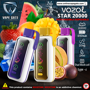 Vozol Star Rechargeable Disposable Vape (20,000 Puffs) vape offer abu dhabi
