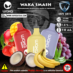 WAKA SMASH RECHARGEABLE DISPOSABLE VAPES (5,500 PUFFS) DUBAI | VAPE WAKA SMASH RECHARGEABLE DISPOSABLE VAPES (5,500 PUFFS) DUBAI | VAPE