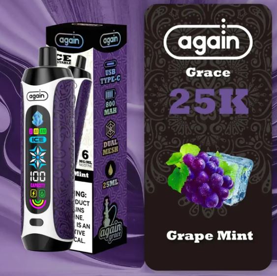 Again Grace Shisha Disposable Rechargeable Vape (25,000 Puffs) | Best Vape  Online 2025