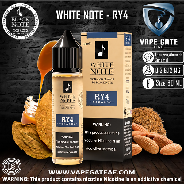 white note vape juice WHITE NOTE - RY4 Tobacco 60ML | Abu Dhabi UAE