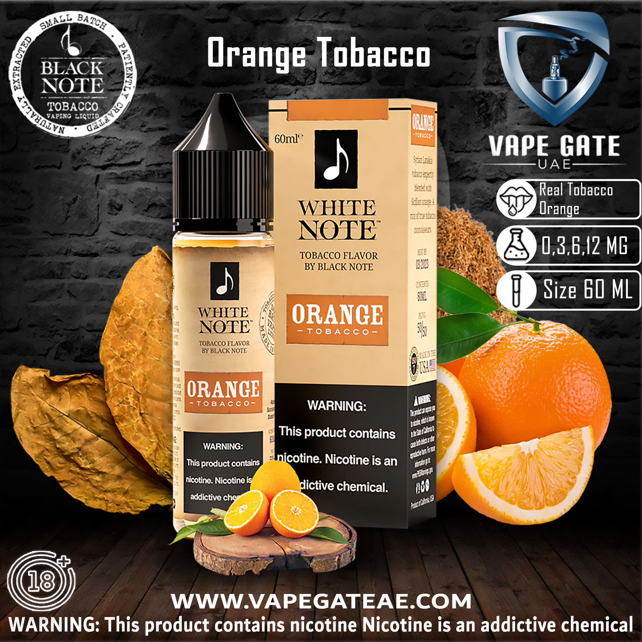 white note vape juice WHITE NOTE - Orange Tobacco 60ML | Abu Dhabi UAE