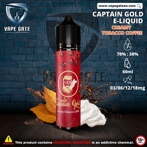 Captain Gold Creamy Tobacco Coffee E-Liquid | Best vape shop in Dubai Captain Gold Creamy Tobacco Coffee E-Liquid | Best vape shop in Dubai