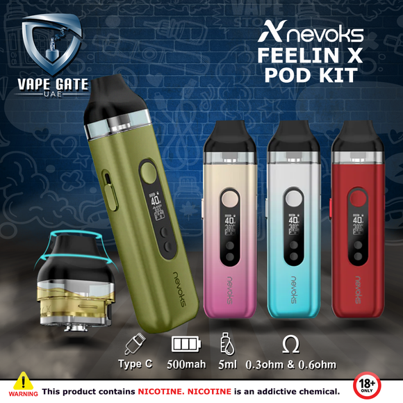 NEVOKS FEELIN X POD KIT 1600MAH ABU DHABI DUBAI FUJAIRAH SHARJAH RAS AL KHAIMAH KSA