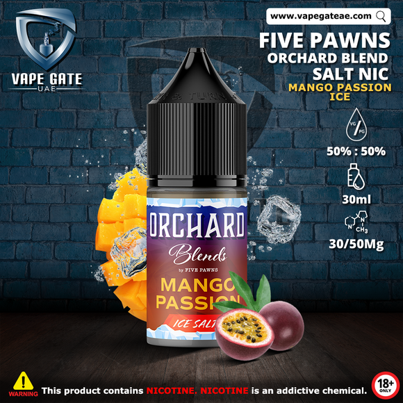 MANGO PASSION ICE - ORCHARD BLEND FRUIT SALTNIC BY FIVE PAWNS DUBAI ABU HDABI UMM AL QUAWAIN SHARJAH KHORFAKKAN KSA