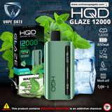 HQD GLAZED RECHARGEABLE DISPOSABLE VAPES (12,000PUFFS) VAPE ONLINE FUJAIRAH