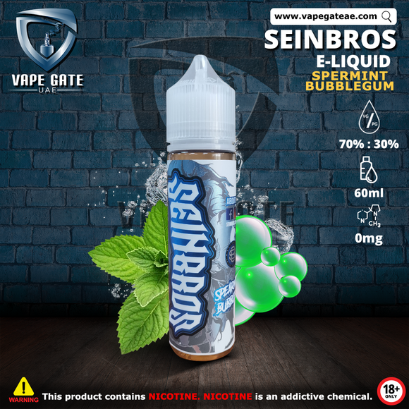 Spearmint Bubblegum 60ml E Liquid 0mg Nicotine by Seinbros - mg / 60 ml - E-LIQUIDS - UAE - KSA -