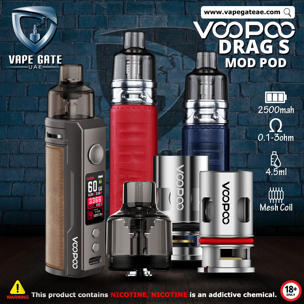 Voopoo Drag S 60W 2500mAh Pod Kit | Dubai & Abu Dhabi UAE | Vape Gate UAE Voopoo Drag S 60W 2500mAh Pod Kit | Dubai & Abu Dhabi UAE | Vape Gate UAE