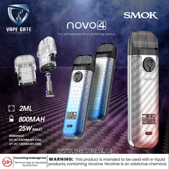 SMOK Novo 4 Pod System Kit 800mAh 25W Abudhabi Oman KSA