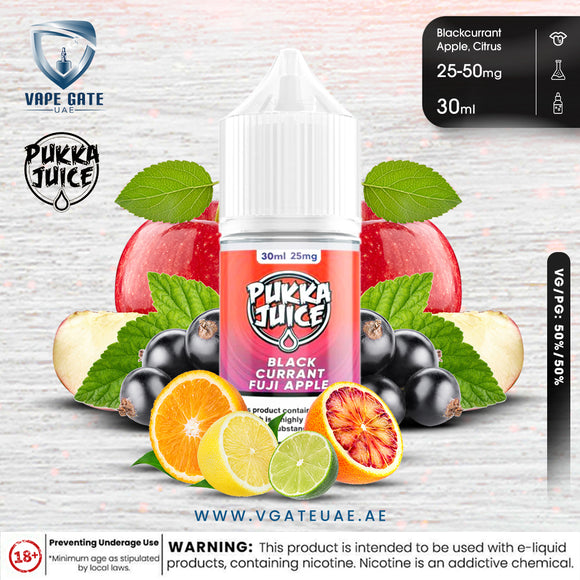 BLACKCURRANT FUJI APPLE - BY PUKKA JUICE 30ml SALTNIC Abudhabi Dubai KSA