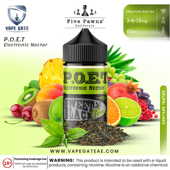 Poet - Sweet Black Tea - 60ml E liquid by Five Pawns California Abudhabi Dubai KSA