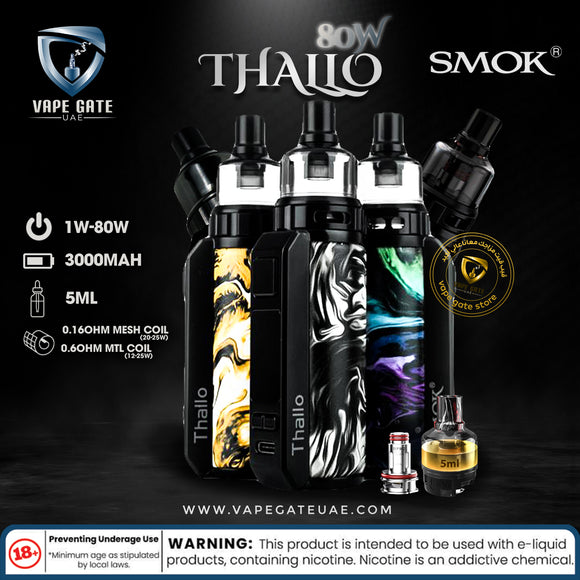 SMOK THALLO 80W POD MOD KIT, Abu Dhabi and Dubai | Vape Gate UAE SMOK THALLO 80W POD MOD KIT, Abu Dhabi and Dubai | Vape Gate UAE
