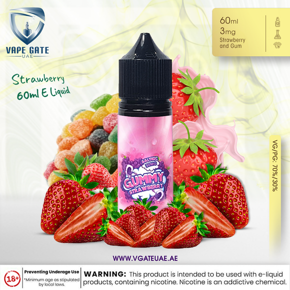 Strawberry 60ml E Liquid by Gummy Eliquid Abudhabi Dubai AL Ain KSA