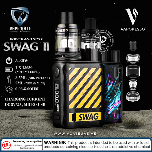 Vaporesso Swag 80W Kit with NRG SE Tank | Vape Riyadh | Abu Dhabi Dubai UAE Vaporesso Swag 80W Kit with NRG SE Tank | Vape Riyadh | Abu Dhabi Dubai UAE