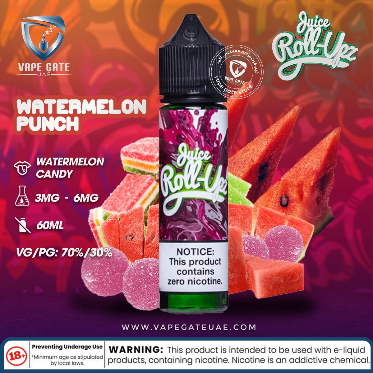 nicotine-free vape juices bulk Juice Roll Upz TFN Salt Series 30mL main image 1